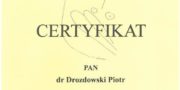 Certyficate - Piotr Drozdowski