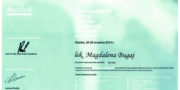 Certificate - Magdalena Bugaj