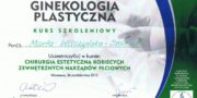 Beauty Group - dr Marta Wilczyńska Staniul - certificate