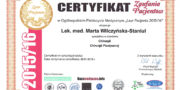 Beauty Group - dr Marta Wilczyńska Staniul - certificate