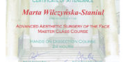 Beauty Group - dr Marta Wilczyńska Staniul - certificate